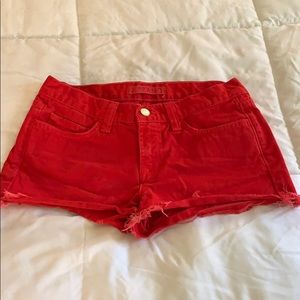 J Brand Red Jean Shorts